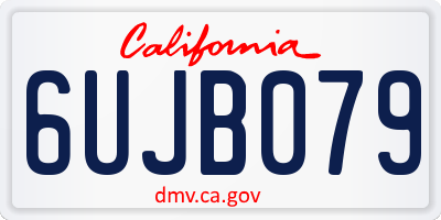 CA license plate 6UJB079