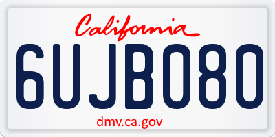 CA license plate 6UJB080