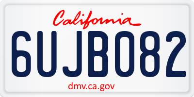 CA license plate 6UJB082