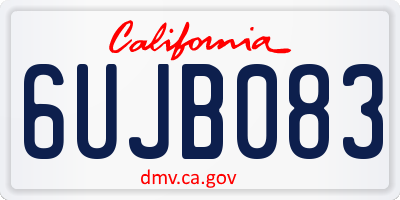 CA license plate 6UJB083