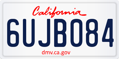 CA license plate 6UJB084