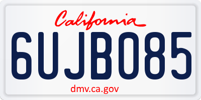 CA license plate 6UJB085