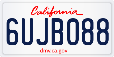 CA license plate 6UJB088