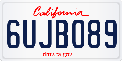 CA license plate 6UJB089