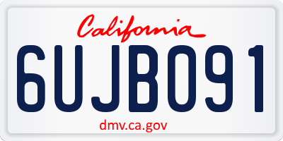 CA license plate 6UJB091