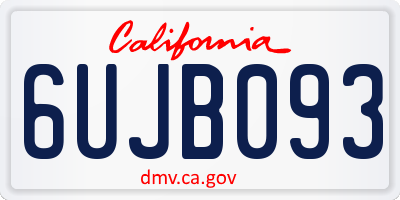 CA license plate 6UJB093