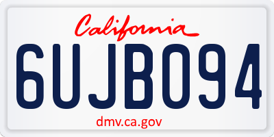 CA license plate 6UJB094