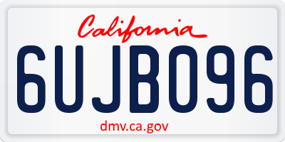 CA license plate 6UJB096