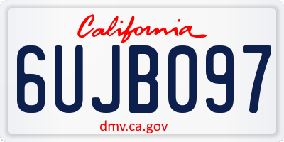 CA license plate 6UJB097