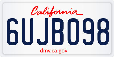 CA license plate 6UJB098