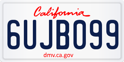 CA license plate 6UJB099