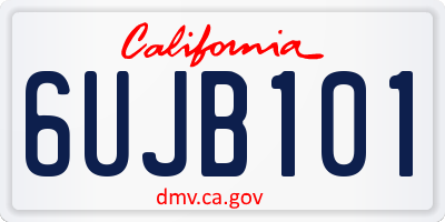 CA license plate 6UJB101