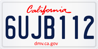 CA license plate 6UJB112