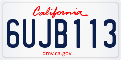 CA license plate 6UJB113