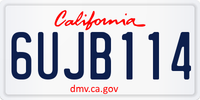CA license plate 6UJB114