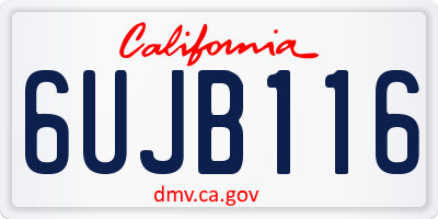 CA license plate 6UJB116