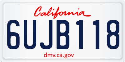 CA license plate 6UJB118
