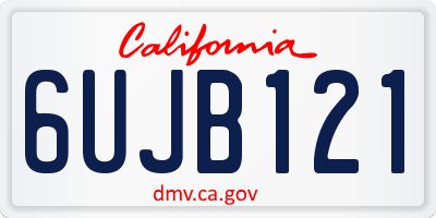 CA license plate 6UJB121