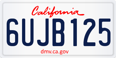 CA license plate 6UJB125
