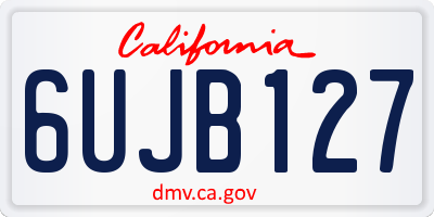 CA license plate 6UJB127
