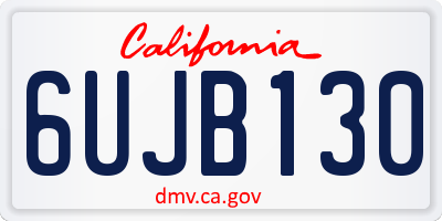 CA license plate 6UJB130