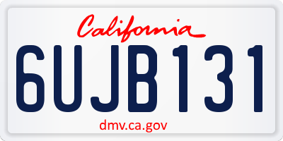 CA license plate 6UJB131
