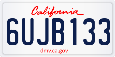 CA license plate 6UJB133