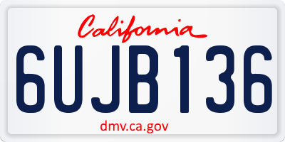 CA license plate 6UJB136