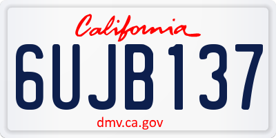 CA license plate 6UJB137
