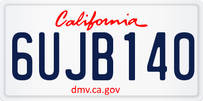 CA license plate 6UJB140
