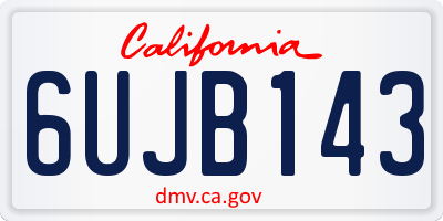 CA license plate 6UJB143