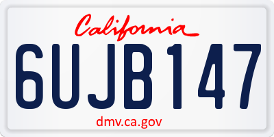 CA license plate 6UJB147