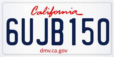 CA license plate 6UJB150