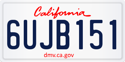 CA license plate 6UJB151