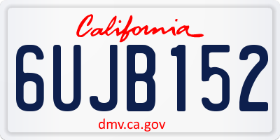 CA license plate 6UJB152