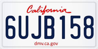 CA license plate 6UJB158