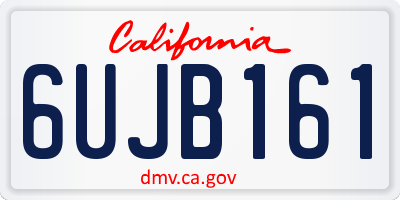 CA license plate 6UJB161