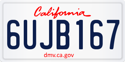 CA license plate 6UJB167