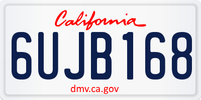 CA license plate 6UJB168