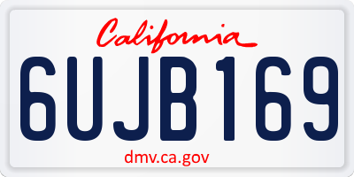 CA license plate 6UJB169