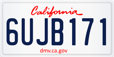 CA license plate 6UJB171