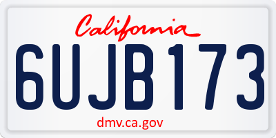 CA license plate 6UJB173