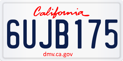 CA license plate 6UJB175