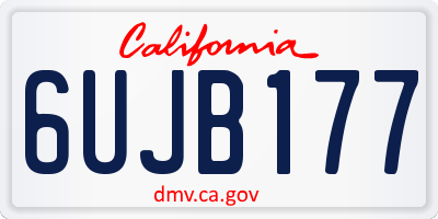 CA license plate 6UJB177