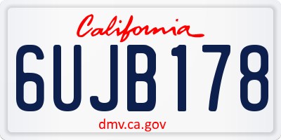 CA license plate 6UJB178