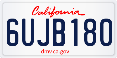 CA license plate 6UJB180