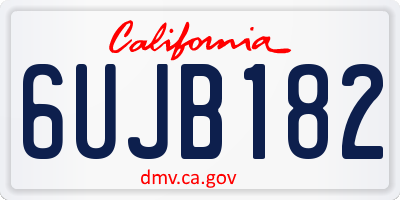 CA license plate 6UJB182