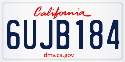 CA license plate 6UJB184