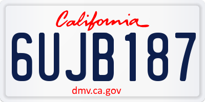 CA license plate 6UJB187