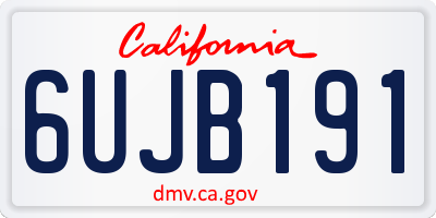 CA license plate 6UJB191